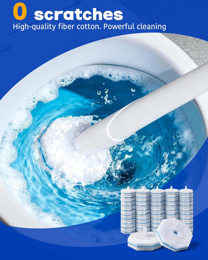 60 Pack Toilet Wand Refills Compatible with Clorox Toilet Brushes, Instant Foam Cleaning, Secure Lock No Slipping, Odor Neutralizing, Easy Snap-On Design
