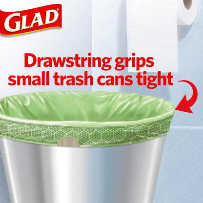 Glad Small Trash Bags 4 Gallon, Febreze Cherry Blossom Garbage Bags, Odor Resistant with Drawstring, 34 Count