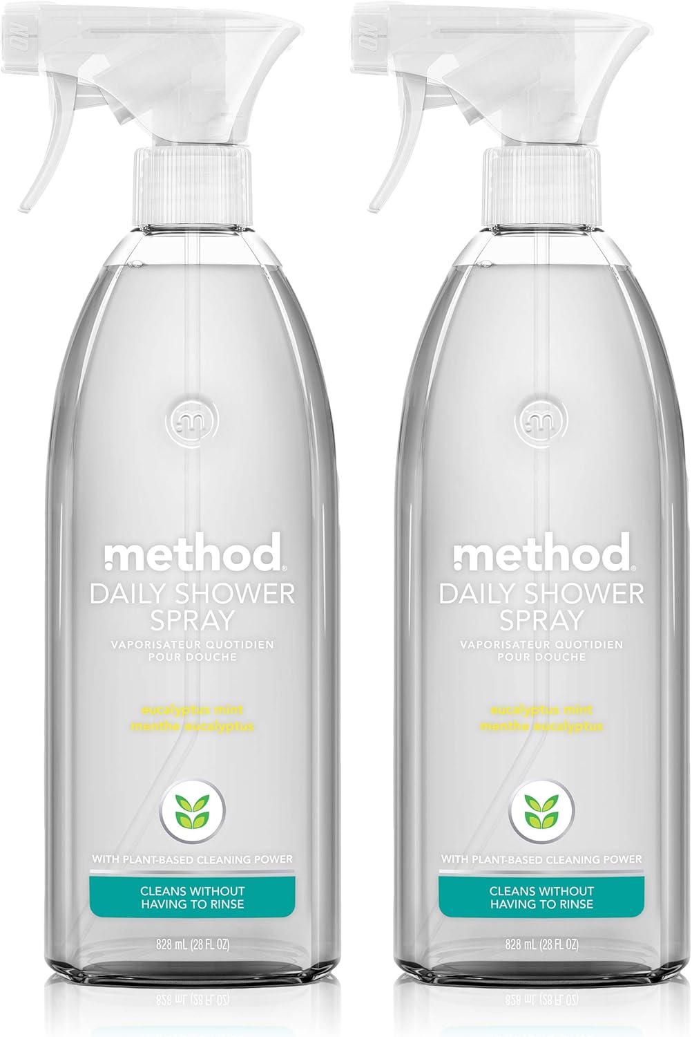 Method Daily Shower Cleaner Spray, & Spray and Walk Away, Eucalyptus Mint Scent, 28 Fl Oz, (Pack of 8), Packaging May Vary