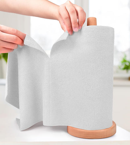 KitchLife Microfiber Cleaning Cloth Roll - Tear-Away Reusable Microfiber Paper Towels, Lint-Free, Washable, 20 Sheets for Kitchen, Car, Dishes, and Sensitive Surfaces (Pink)