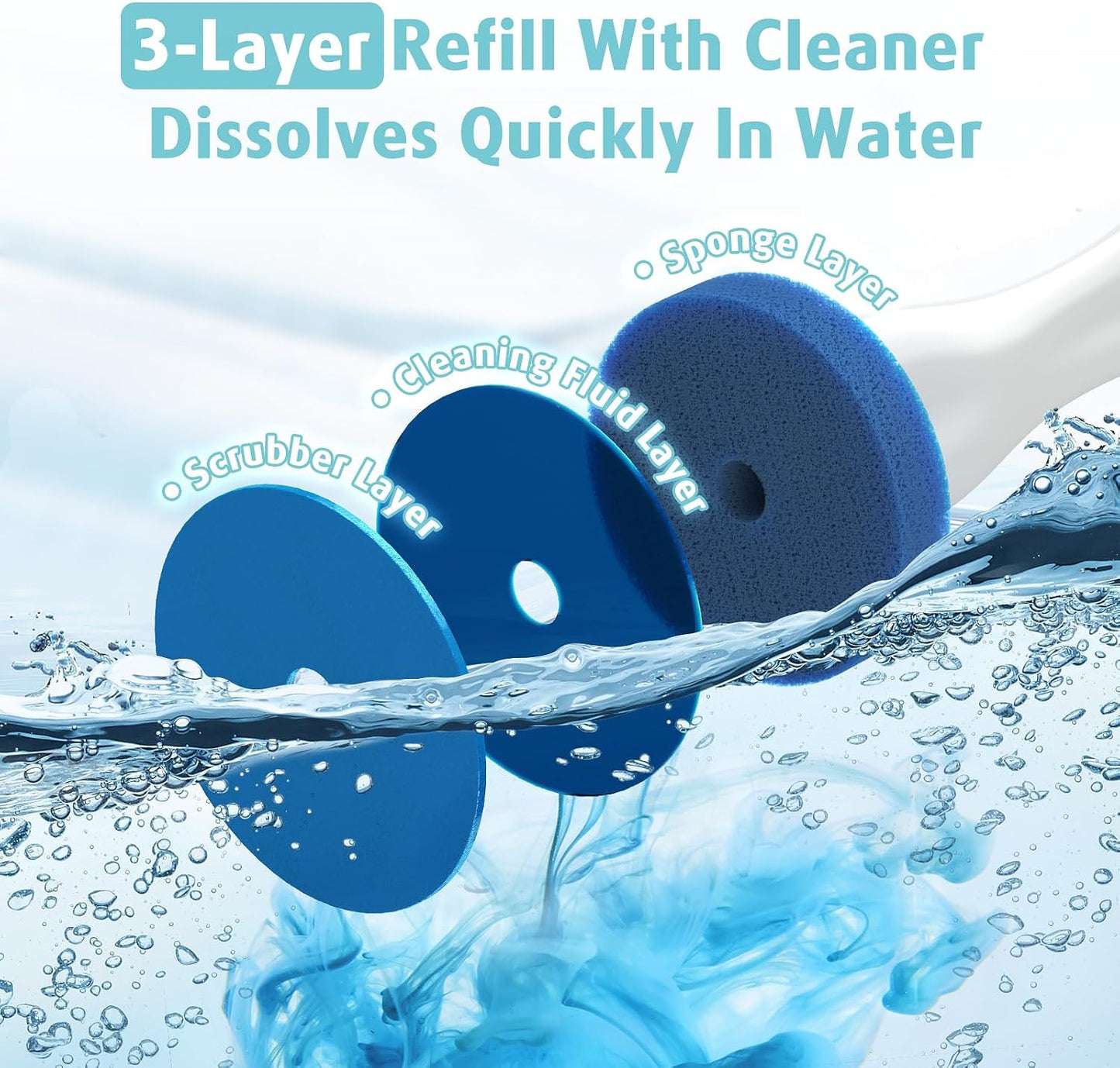 20 Count Electric Toilet Refill Pads, Disposable Toilet Brush Heads Refills for Bathroom Cleaning, Only Compatible with AIR U+ Electric Brush