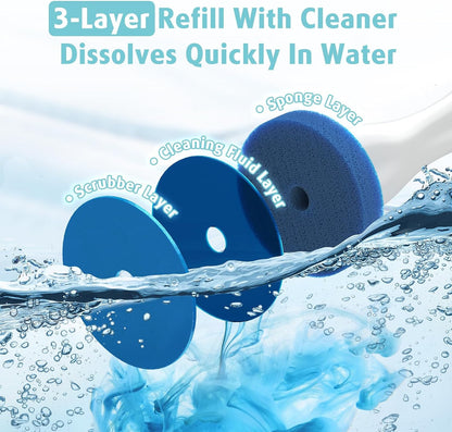 20 Count Electric Toilet Refill Pads, Disposable Toilet Brush Heads Refills for Bathroom Cleaning, Only Compatible with AIR U+ Electric Brush