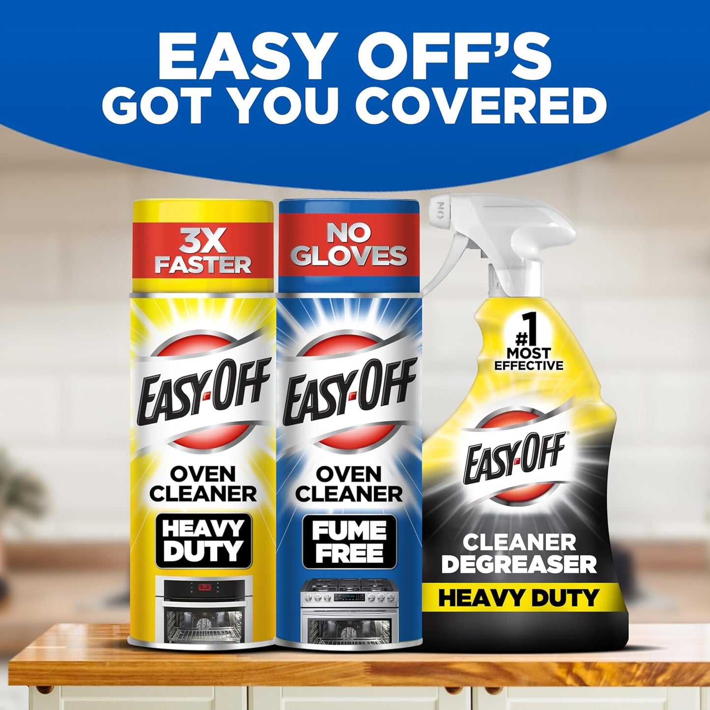 Easy-Off Fume Free Oven Cleaner Foam, Removes Grease & Burned-On Food, For Ovens, Air Fryers & More 14.5oz (6-count)