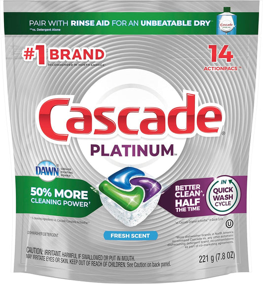 Cascade Action Dishwasher Detergent Tabs, 14 CT