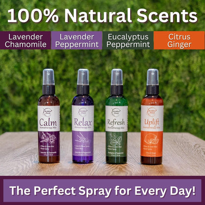 Refresh Aromatherapy Room Spray & Pillow Mist. Peppermint & Eucalyptus Essential Oil Spray, Linen Mist, Natural Car Air Freshener Bathroom Freshener & Closet Deodorizer by Brookethorne Naturals