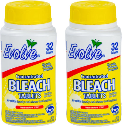 Evolve Concentrated Bleach Tablets -32 ct Fresh Lemon (2 pack)