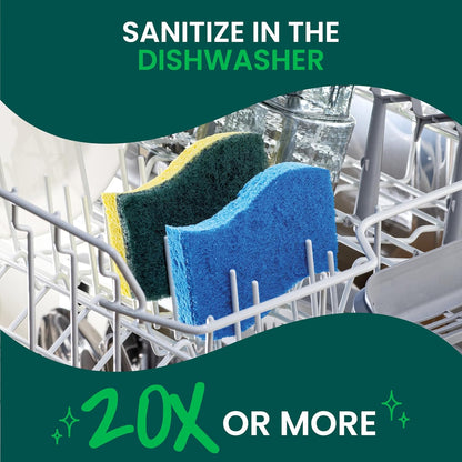 Scotch-Brite Zero Scratch Scrub Sponge, Non-Scratch Sponge, 12 Kitchen Sponges for Cleaning Around Home, Bathroom & More, Effective + Gentle Dish Scrubber, Best for Nonstick Pots and Pans