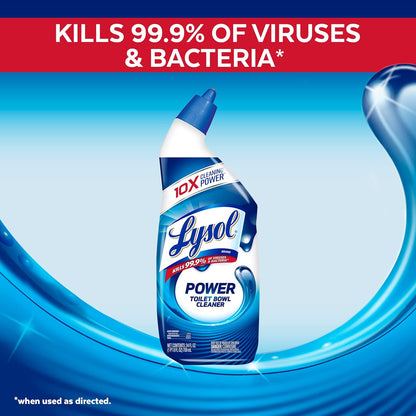 Lysol Power Toilet Bowl Cleaner Gel, for Cleaning and Disinfecting, Stain Removal, 24oz (Pack of 12)