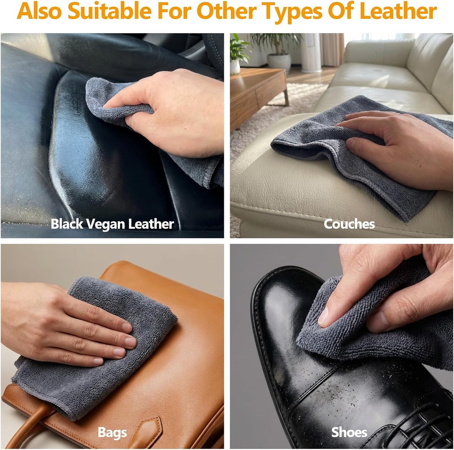 LISRUX Leather Cleaner and Conditioner Kit-2×18oz, Leather Cleaner for Car Seats, Furniture, Couches, Shoes & Boots, pH-Balanced, Restores & Protects All Leather For Natural, Synthetic, Faux, Pleather