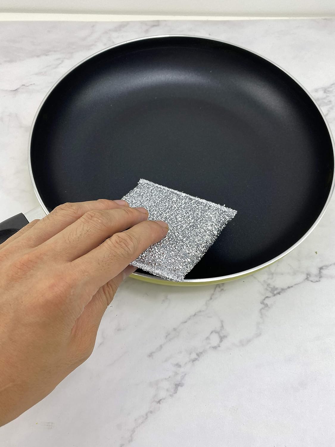 6 Pieces Non-Scratch Scrub Sponges Pads, Cleaning Scrub Sponge, Dish Wash Sponge, Kitchen Sponge, Multi-Use Heavy Duty Scrub Sponge - Silver