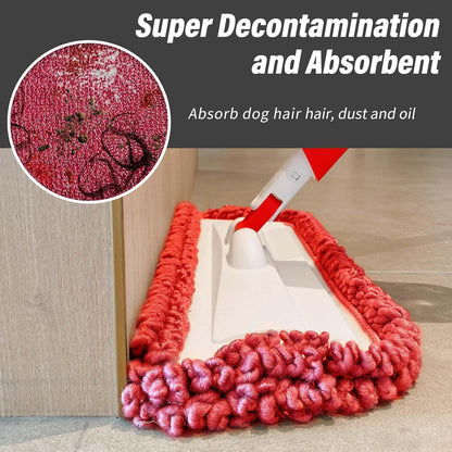 16.5 inch Mop Pads Refills, 3 Pack Microfiber Reusable Replacement Mop Pads Flat Replacements Heads for Wet Or Dry Floor Cleaning and Scrubbing, Grey Tassel Cloth