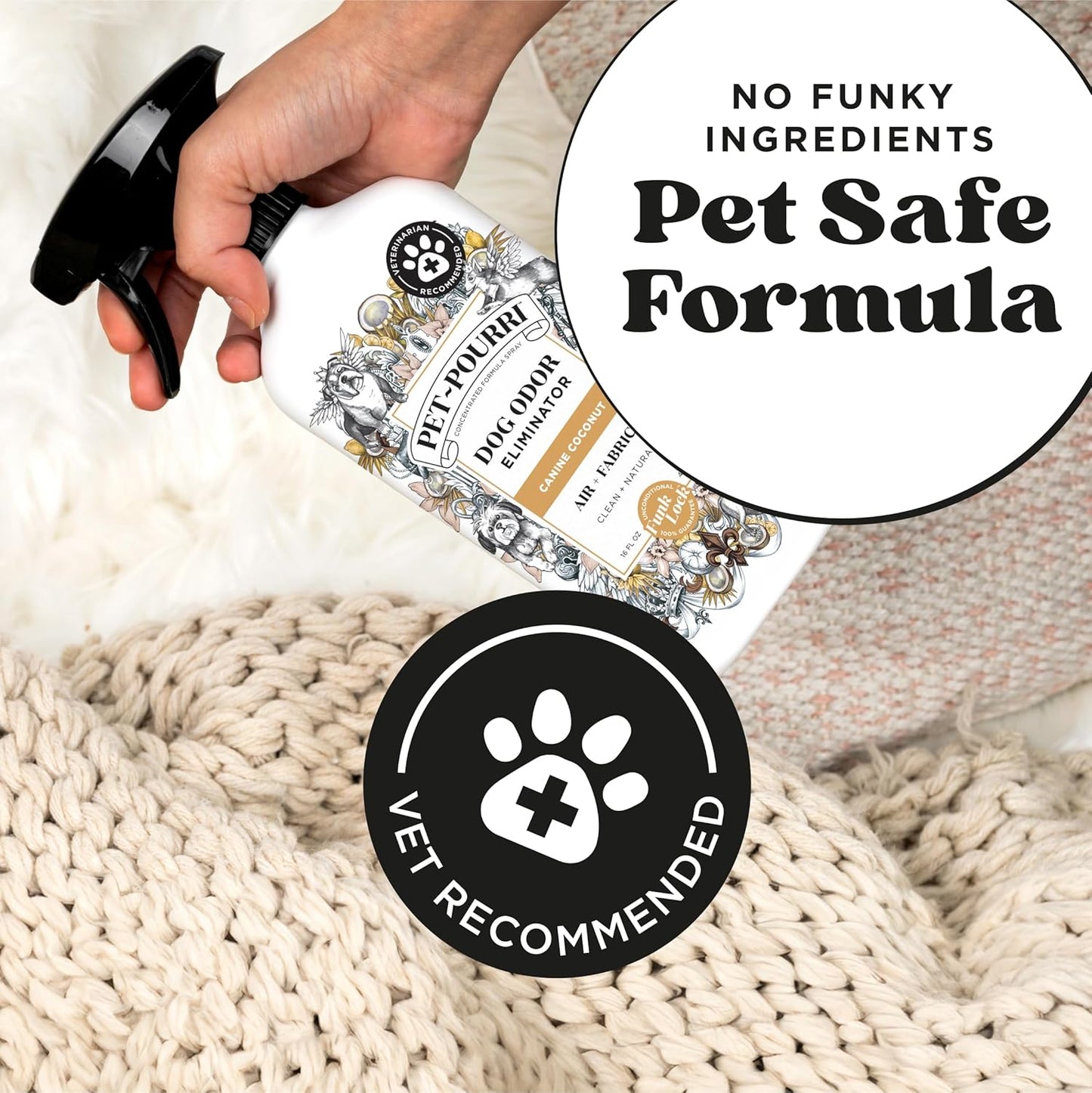 Pet-Pourri Pawsitively Fresh Pet Odor Deodorizer Spray, 16 Fl Oz, Up to 800 Uses, Air + Fabric Odor Remover with Essential Oils & Plant Based Ingredients, Vet Recommended, Pineapple, Jasmine & Pear
