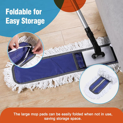 36" Microfiber Mop Pads 2 Pieces Just Fit CLEANHOME Industrial Dust Mop: B08R3F1ZZM,Green