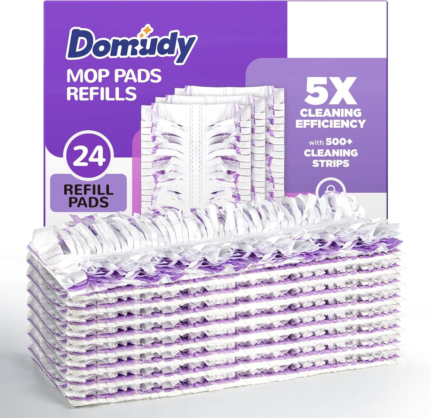 5X Cleaning Power Mop Refills for Swiffer Power Mop, 500+ Strips Multi-Surface PowerMop Refill Pads, 30 Count Disposable Powermop Wood Mops, Replacement Mopping Pad for Floor Cleaning