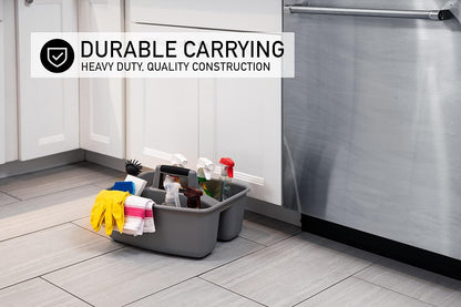Mighty Tuff Rough and Rugged All-Purpose Cleaning Caddy, Grey/Black 2 Count (CD0170)
