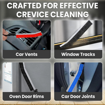 Crevice Cleaning Brush Set – 6Pcs Hard Bristle Cleaning Tools for Grout, Tile Floors, Gaps & Narrow Spaces – Small Grout Scrub Brush for Cleaning Bathroom, Shower, Window Tracks, Kitchen
