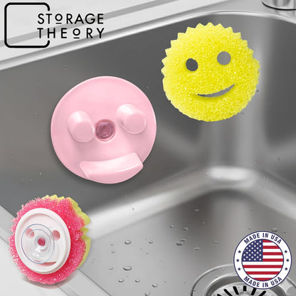 BeraTek Scrub Daddy Holder - Suction Cup Kitchen Sink Caddy - Keep Sponges Clean & Dry - Compatible with Sponge Daddy & Scrub Mommy - Mothers Day Gift for Mom - White, 1-Pack