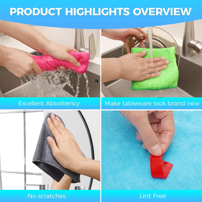 Forggon12 Pcs New Upgrade 3-Layer Metal Dish Cloth, No Scratches and No Odor, Multipurpose Wire Dishwashing Rag for Wet and Dry, Kitchen Cleaning DishRags,Sinks,Dishes,Stove Top, Dimensions(7.08X8.86)