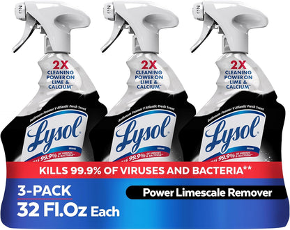 Lysol Power Foaming Bathroom Cleaner, Multipurpose Cleaner for Showers, Bathtubs, Sinks, Disinfectant Spray Kills 99.9% of Germs, Zero Bleach Cleaning Spray, 32 Oz.