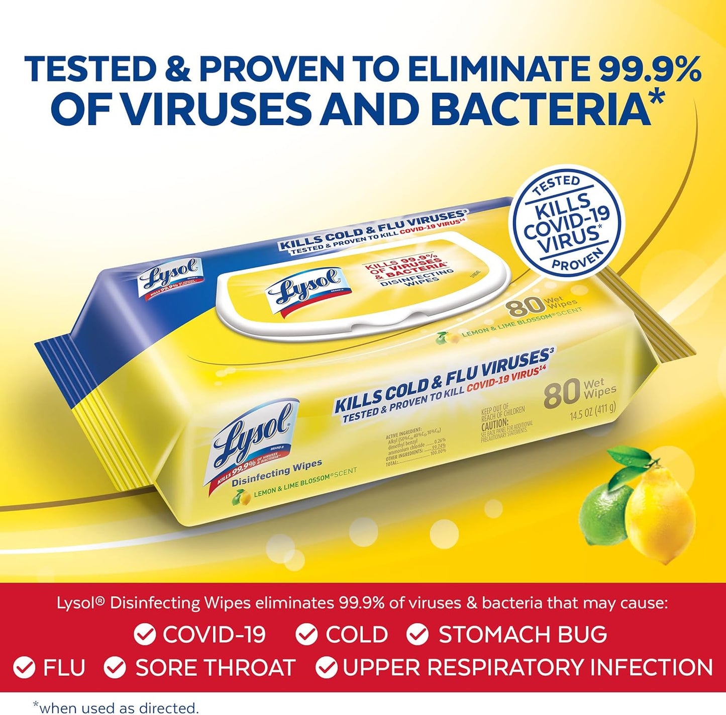 Lysol Handi-Pack Disinfecting Wipes, Brighter Horizon, Country Scent, (Pack of 4 - 320ct Total)