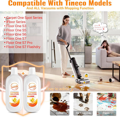 Snowlily 2 Pack Floor Cleaning Solution,Floor Cleaner for All Robot Vacuums Wet-Dry Mops,Deep Cleans Hardwood,Tile & Laminate,33.8 Fl Oz (Bluebell)