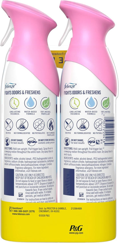 Febreze Air Mist Air Freshener Spray, Odor-Fighting Room Spray, Air Fresheners for Home and Bathroom and Kitchen, Aerosol Can, Downy April Fresh Scent, 8.8oz (Pack of 2)
