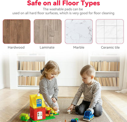 16.5 inch Microfiber Mop Pads for Rubbermaid Reveal Spray Mop and Any 16.5" Flat Mop - 10 Pack 13''-15'' Spray Mop Pad Reusable Washable Replacement Refills - Red & Grey