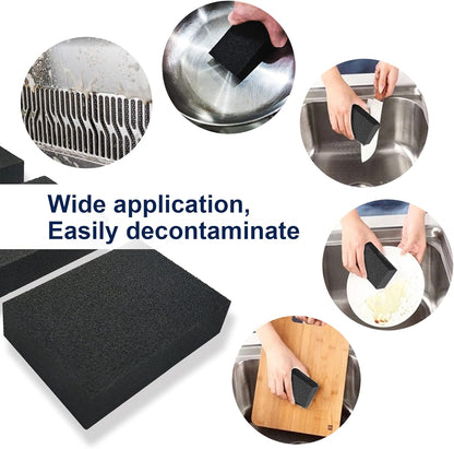 Krisler Carborundum Sponge Nano Emery Sponges Caspian Stone Pot Clean Brush Rust Eraser Grit Scouring Pads Pot Cleaning Pads with Carborundum Washing Kitchen Cleaner Tool 8pc