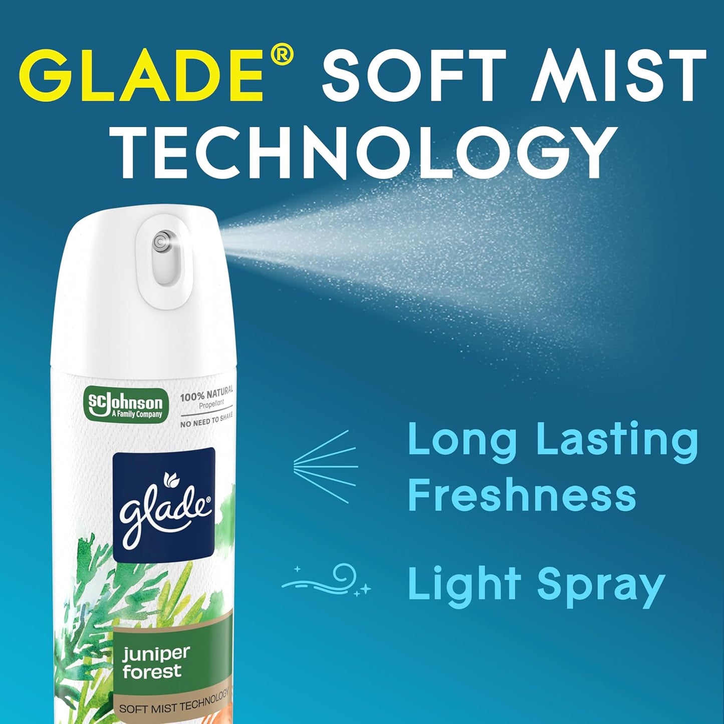 Glade Air Freshener Room Spray, Clean Linen Scent, Odor Fighting to Deliver Long Lasting Freshness, 7.3 Oz, 6 Count