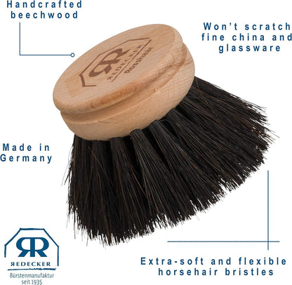 REDECKER Replacement Head for Dish Brush, 1-5/8-inch, Set of 2, 100% Natural Tampico Fiber and Untreated Beechwood, Made in Germany - Natural Dish Brush Replacement Heads