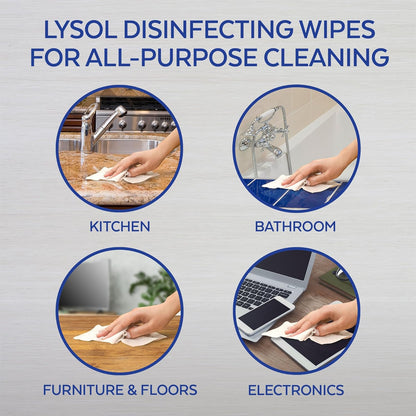 LYSOL Disinfecting Wipes - Lemon & Lime Blossom To-Go Flatpack 15 ct. (Pack of 6)