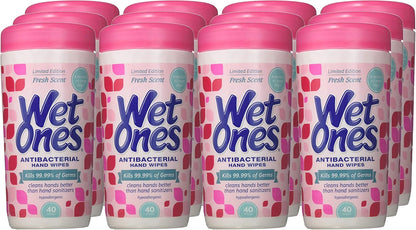 Wet Ones Antibacterial Hand Wipes, Tropical Splash Wipes, Antibacterial Wipes, Hand Sanitizer Wipes, Wet Ones Wipes, 40ct Canister