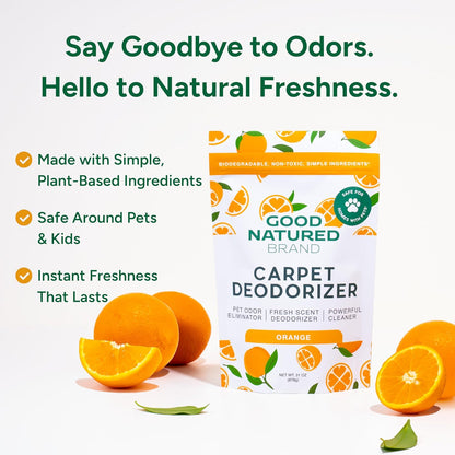 Good Natured Brand | Carpet Deodorizer 31 oz Orange & All-Purpose Cleaner Concentrate 8 oz Orange