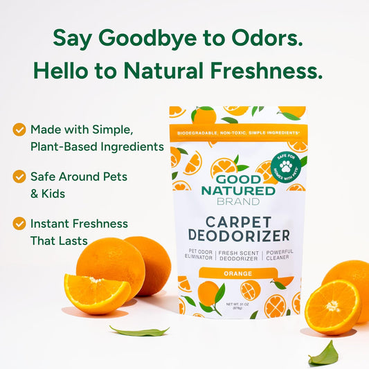 Good Natured Brand | Carpet Deodorizer 31 oz Orange & All-Purpose Cleaner Concentrate 8 oz Orange
