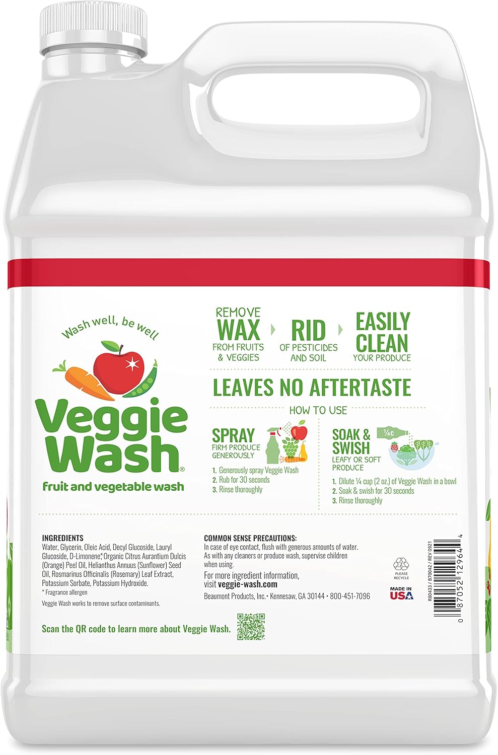 Veggie Wash Fruit & Vegetable Wash, Produce Wash and Cleaner, 16-Fluid Ounce, Pack of 2, Packaging May Vary