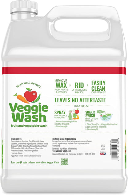 Veggie Wash Fruit & Vegetable Wash, Produce Wash and Cleaner, 16-Fluid Ounce, Pack of 2, Packaging May Vary