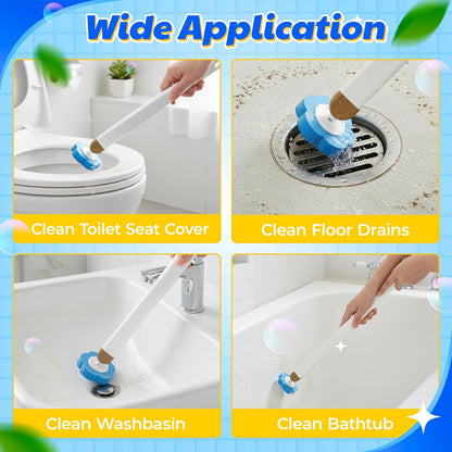 Disposable Toilet Cleaning Brush - Toilet Bowl Cleaner Wand and Holder Set with 60 Refills, Wall Mounted Clean Stick Brush Heads Kit with Handle for Bathroom Bathtub Cleaning System