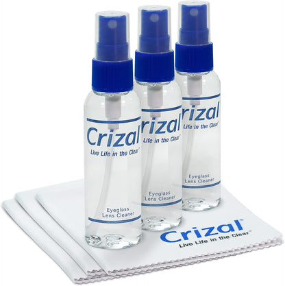 Crizal Eyeglass Lens Cleaning Solution – 4 Pack – Safe for AR-Coated Lenses – Designed & Tested by The AR Coating Experts