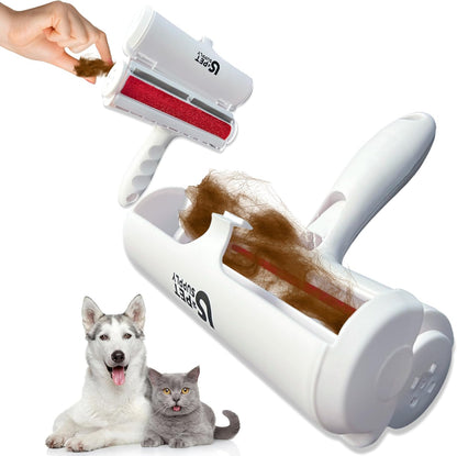 Pet Hair Remover Roller-Reusable, Self Cleaning Lint Roller for Pet Hair Removal on Furniture, Carpets, Clothes & Car Seats-Dog & Cat Hair Remover No Sticky Tapes (Black)