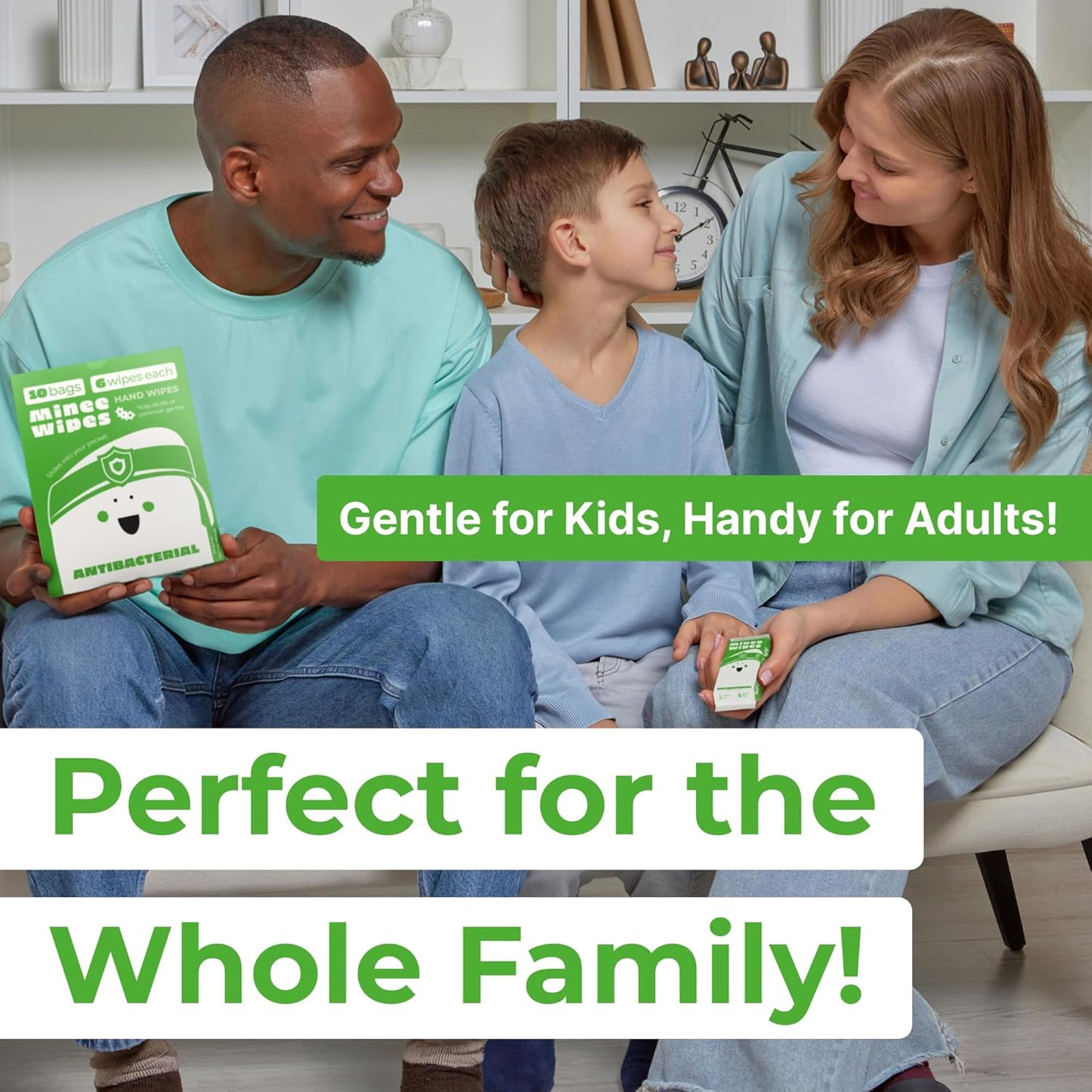 Impossibly Compact Travel Antibacterial Wipes Hand Sanitizer - 99.5% Water and Aloe - Safe for Sensitive Skin & Hypoallergenic Hand Wipes - Travel Essentials For Adults & Kids, 10 Pack Total 60 Wipe
