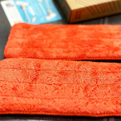 Quiggly Reusable Mop Pad 2-Pack – Washable Microfiber Refills Toddler & Kid Spray Mops – Machine Washable 10.8” x 4.9” Pads