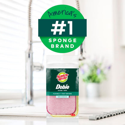 Scotch-Brite Stay Clean Scrubbing Dish Cloths, Rinses Clean and Dries Quick, 2 Non-Scratch Dish Cloths