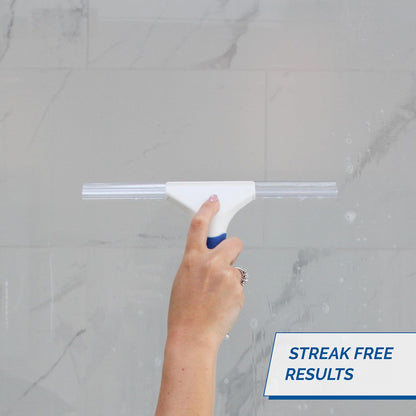 Unger 12” Glass & Surface Squeegee – Multipurpose Rubber Blade Squeegee for Shower Glass, Window Cleaning, Professional Grade Cleaning Tool for The Home
