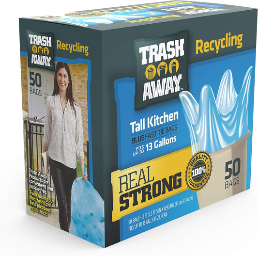 Heavy Duty Clear Recycling Bags | Tall & Strong Bags for Home & Kitchen - (30 Ct, 30 Gallons) Large Trash Bags Paper, Plastic & Aluminum | Thick Recycle Bin Bags (Clear)