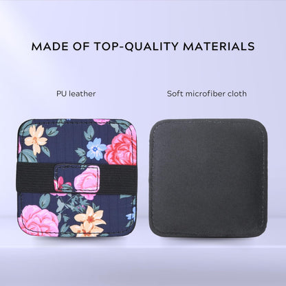 Eco-Fused 6X Screen Cleaning Pads - Gliiter Floral Microfiber Cleaning Cloth Pads - Screen Cleaner Screen Wipes for Electronics - Glasses Cleaning Cloths - Tablets, Laptops, Tv, Smartphones