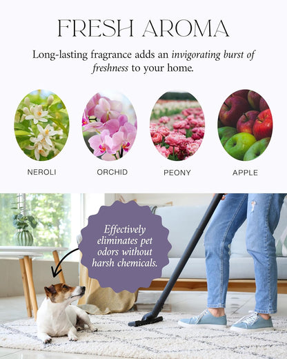 Home "Pink Cashmere" Carpet Deodorizer Powder For Vaccuuming Upholstery, Spring Cleaning, Pet Friendly– Odor Eliminator, Pet-Friendly Freshening Powder- Apple, Spices, & Vanilla
