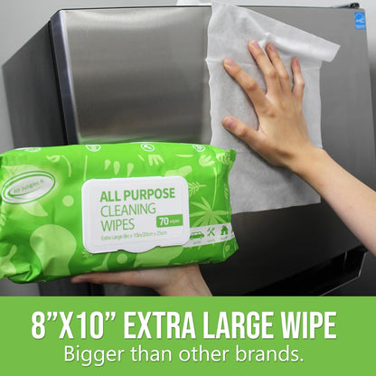 Air Jungles 3in1 Leather Cleaner Wipes 70 Count (Pack of 3), Extra Large 8" x 10" Size, Clean Condition Protect Wipes for Vinyl and Leather Apparel Furniture Auto Car Interior Shoes Boots Bags