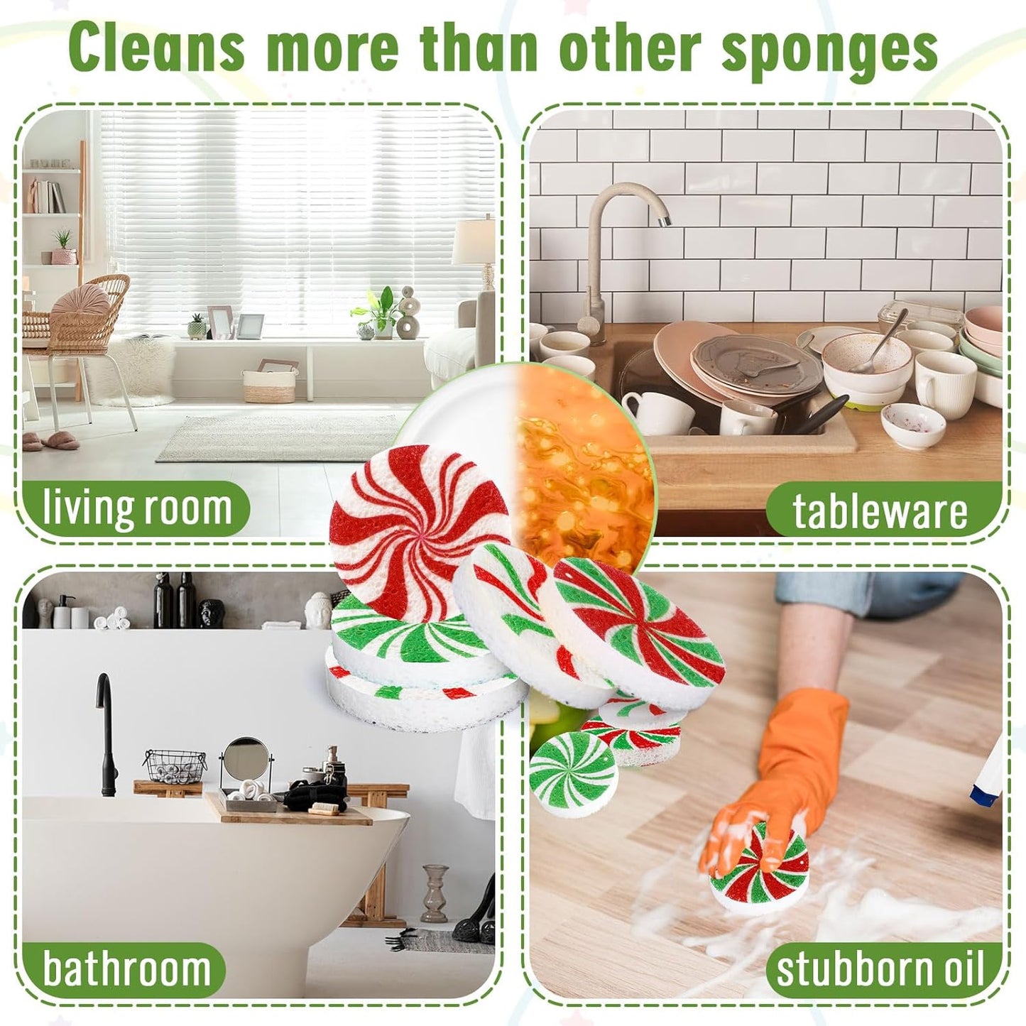 Whaline 8Pcs Starfish Shell Kitchen Sponges Water Absorbing Dish Washing Sponge Summer Sea Snail Starfish Shell Non Scratch Cleaning Scrub Sponges for Summer Home Kitchen Bathroom