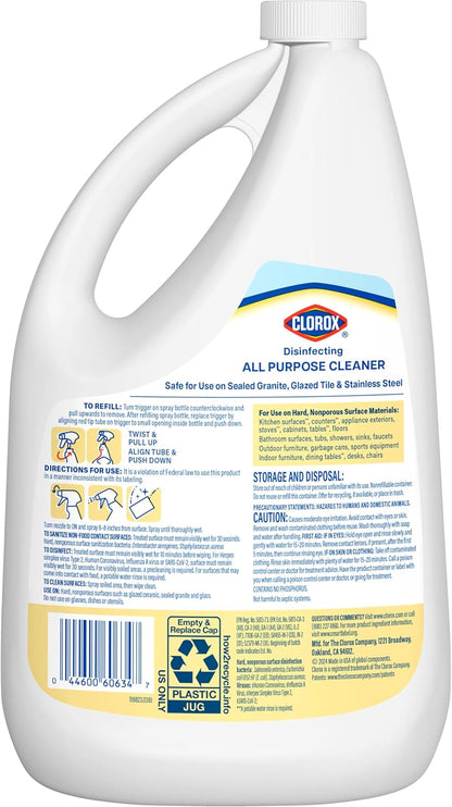 Clorox Disinfecting All Purpose Cleaner, Bleach Free, Crisp Lemon, Refill, 64 Fluid Ounces