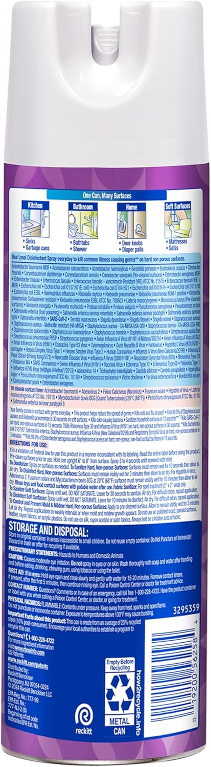 Lysol Disinfectant Spray, Sanitizing And Antibacterial Spray, For Disinfecting And Deodorizing, Early Morning Breeze, 19 Fl Oz (Pack Of 2), Packaging May Vary